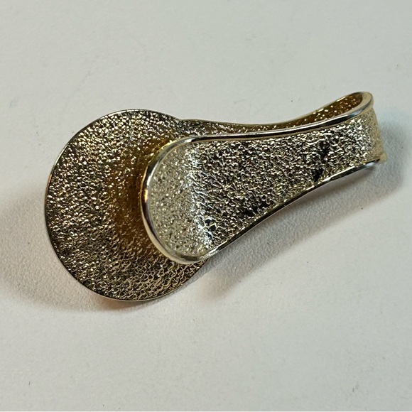 Vintage Gold Tone Faux Pearl Art Deco Design Tie Clip Shell Clam Motif Art Deco - Picture 3 of 5